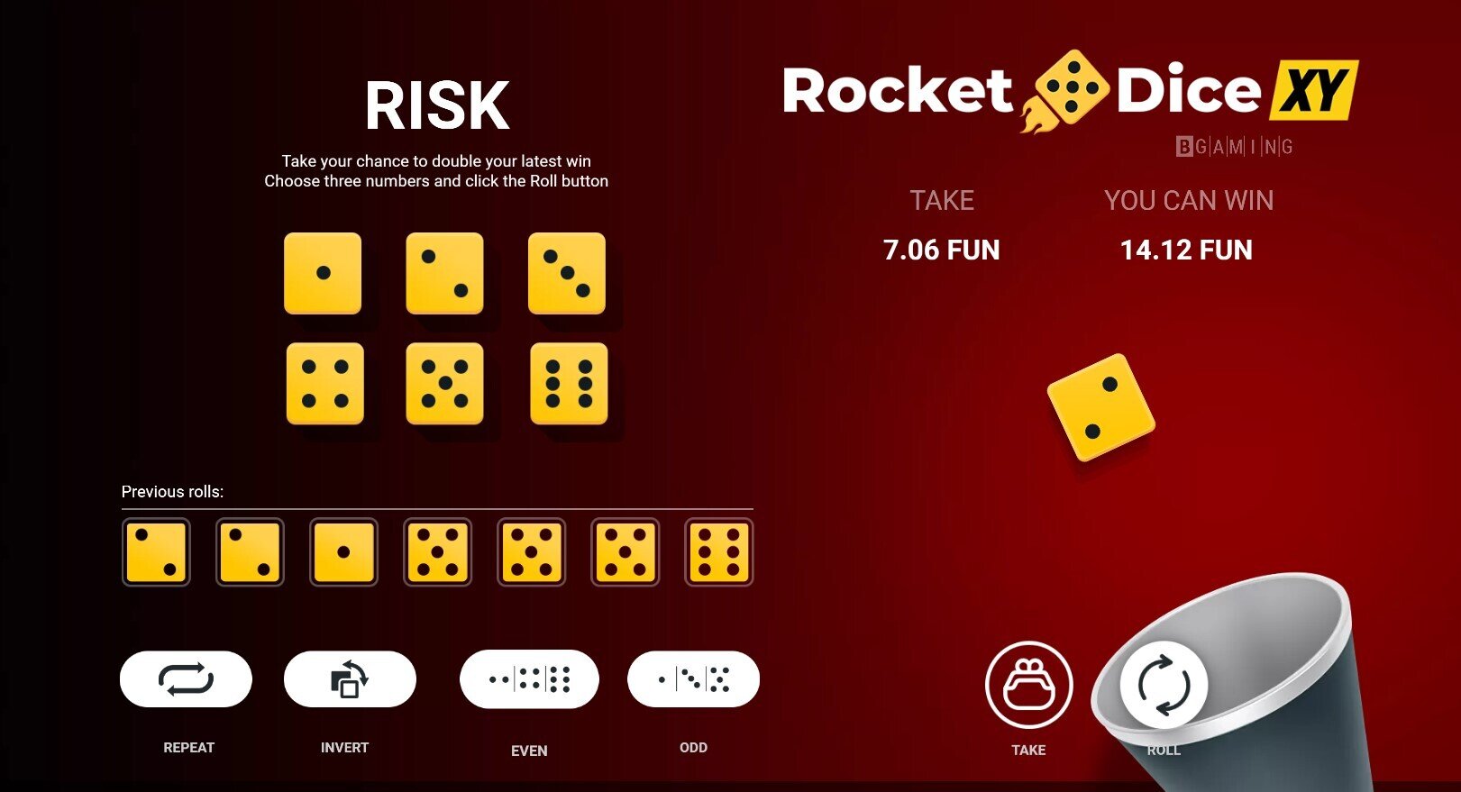 Rocket Dice Risk Winner